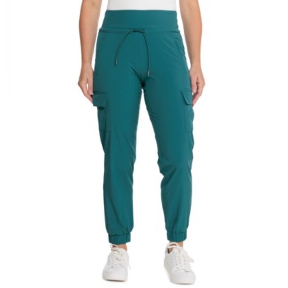 Kyodan Women’s Small Teal Green Pull On Athleisure Cargo Cropped Jogger Pants - Picture 1 of 10